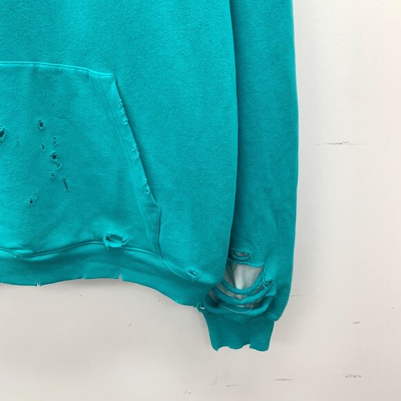 balenciaga Blue cotton distressed hoodie - Picture 4 of 9